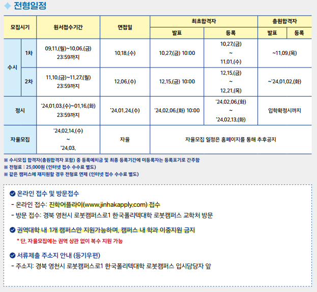 모집요강 전형일정