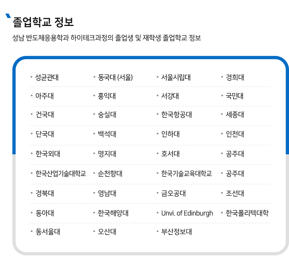 졸업학교 정보