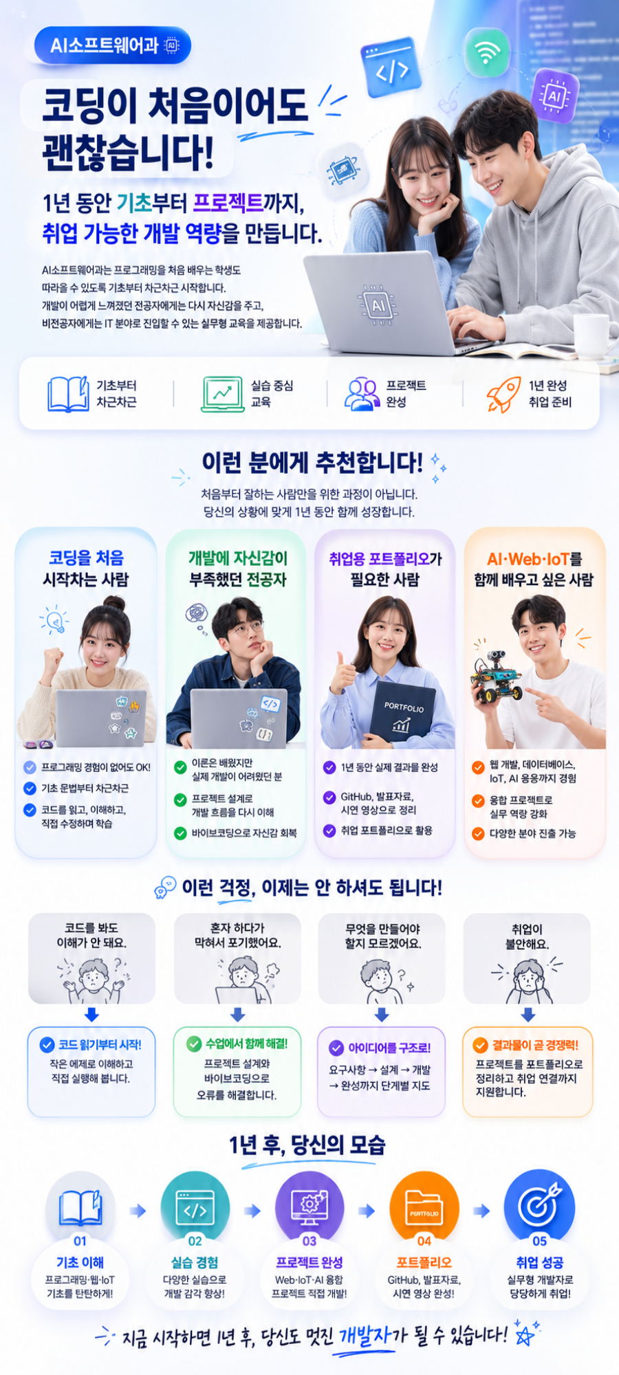 AI소프트웨어과 코딩 초보자 비전공자 프로젝트 포트폴리오 개발자 취업 준비