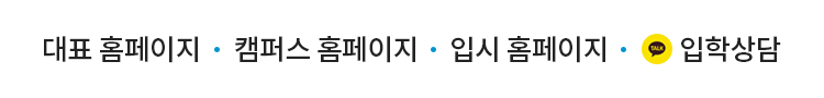 대표 홈페이지, 캠퍼스 홈페이지, 입시 홈페이지, 카카오톡상담(새창)